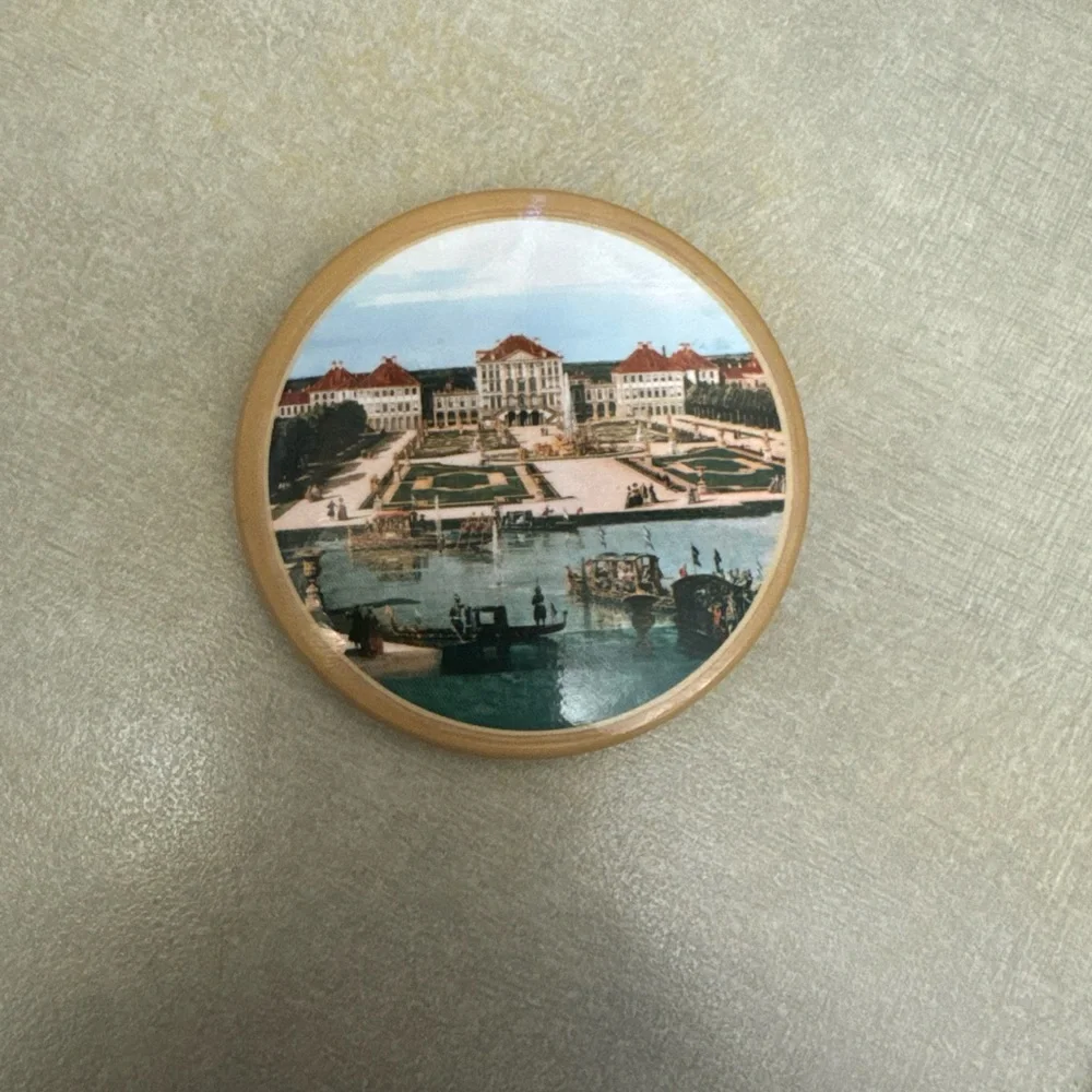 Vintage Souvenir Mirror- Nymphenburg Palace in Munich, Germany Round Mirror